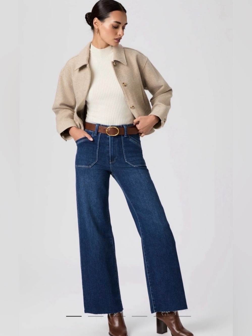 Paige Anessa High Waisted Flare Jeans Dark Wash 26